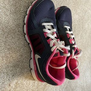 Gray and pink nikes